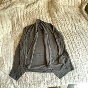 Athleta pranayama restore rib wrap Gray Open Front Cardigan